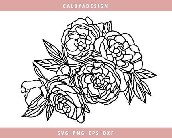 Peony Bouquet 01 SVG Cheap