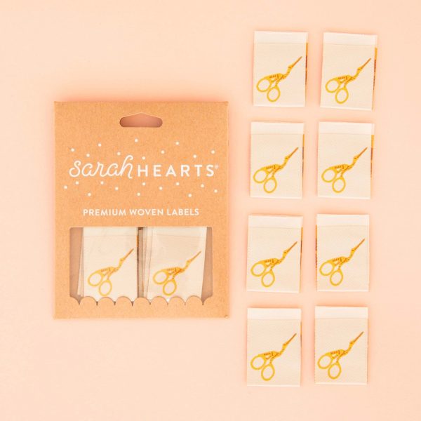 Sarah Hearts - Stork Scissors - Sewing Woven Clothing Label Tags - LP192 Online now - Image 3