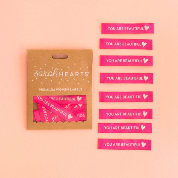 Sarah Hearts - You Are Beautiful - Sewing Woven Clothing Label Tags - LP108 on Sale - Image 2
