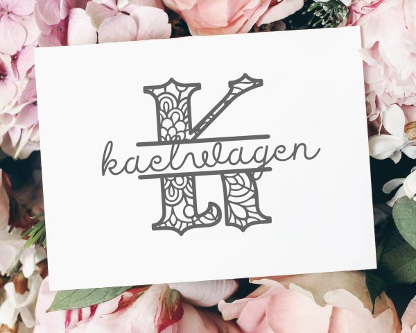 Elegant Vintage Zentangle Monogram SVG Discount - Image 2