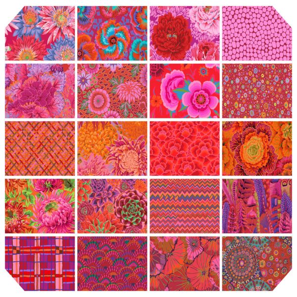Kaffe Classics Plus (Ruby) - 5-Inch Charm Pack, 42 pieces - by Kaffe Fassett Collective For Sale - Image 2