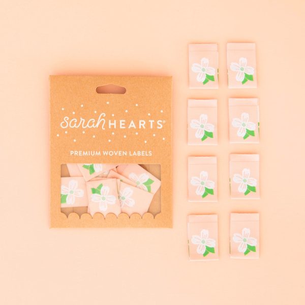 Sarah Hearts - Dogwood Blossom - Sewing Woven Clothing Label Tags - LP193 Online now - Image 3