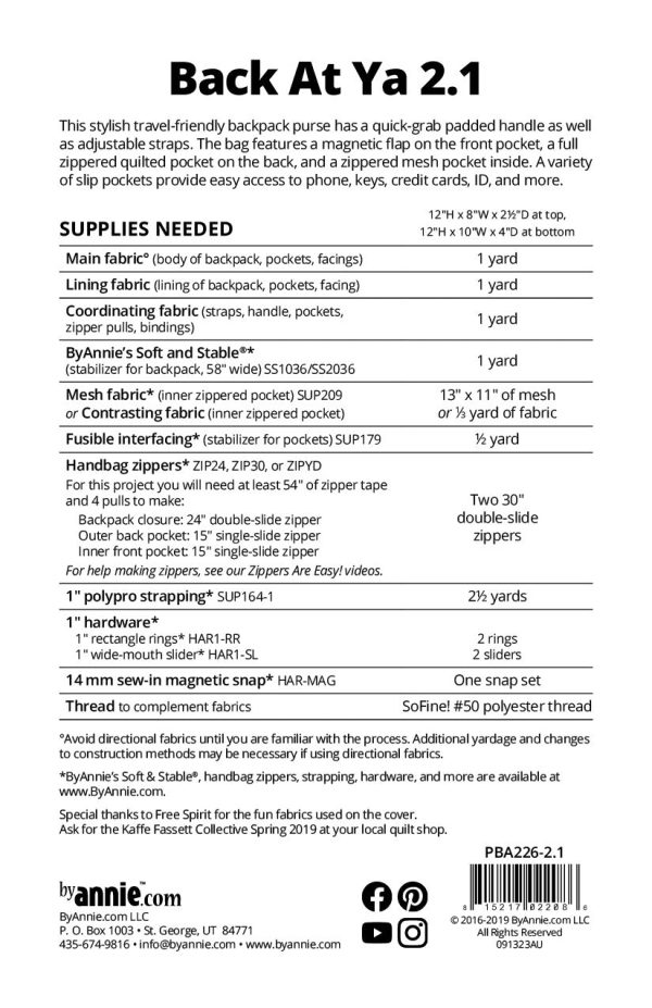 Back at Ya 2.0 - Patterns by Annie - Paper Pattern - PBA226 Online now - Image 2