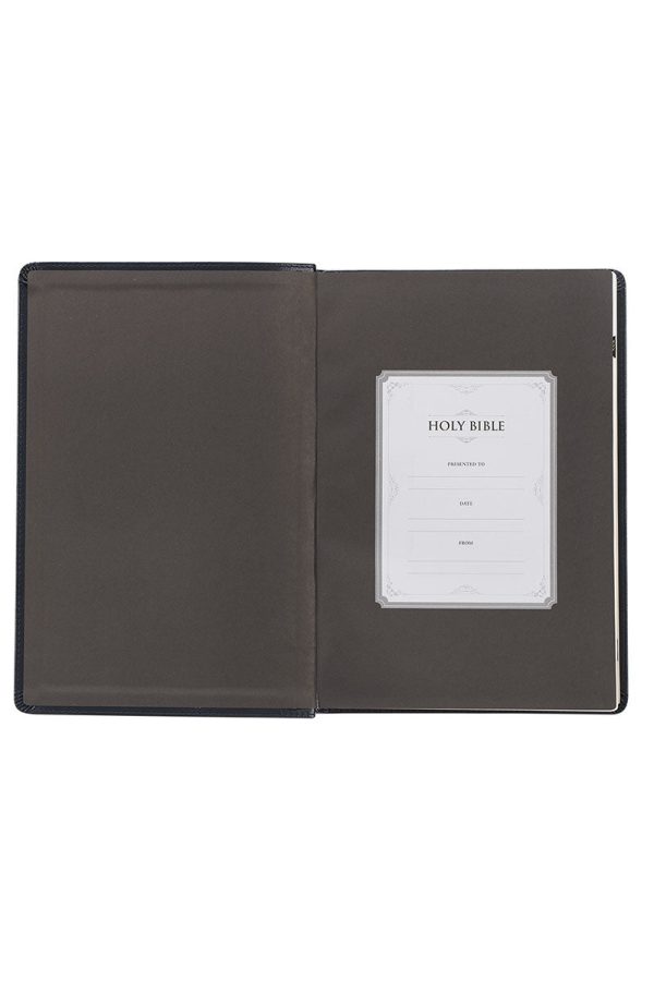 Midnight Art Nouveau Faux Leather Giant Print KJV Full-Size Bible with Thumb Index Fashion - Image 2