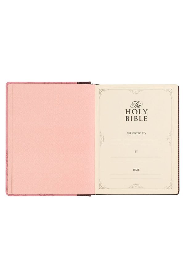 Pink and Brown Faux Leather KJV Note-Taking Bible Fashion - Image 2