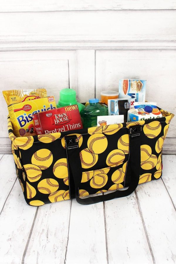 NGIL Softball with Black Trim Collapsible Haul-It-All Basket with Mesh Pockets For Cheap - Image 2