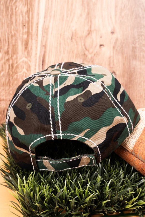 50% OFF CLEARANCE! Distressed Camo  Love  Football Helmet Cap on Sale - Image 2