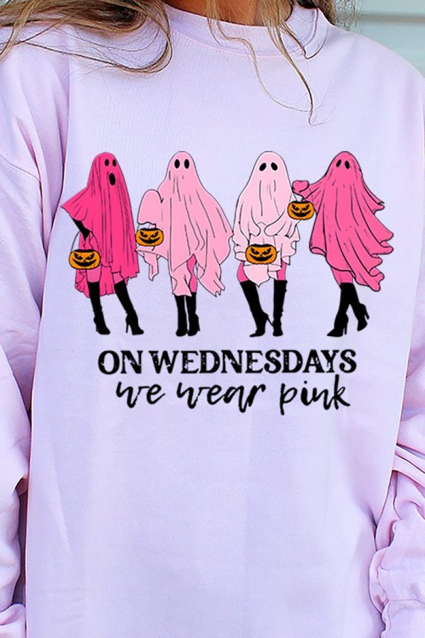 Ghouls Wednesday Wear Pink Unisex NuBlend Crew Sweatshirt Online Sale - Image 2