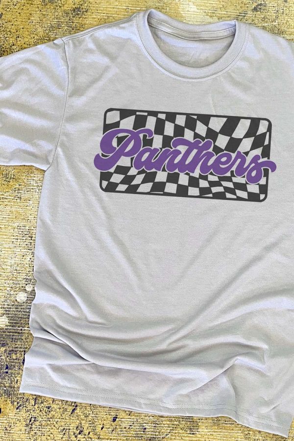 Checkered Panthers Purple Unisex Dri-Power Poly Tee Supply