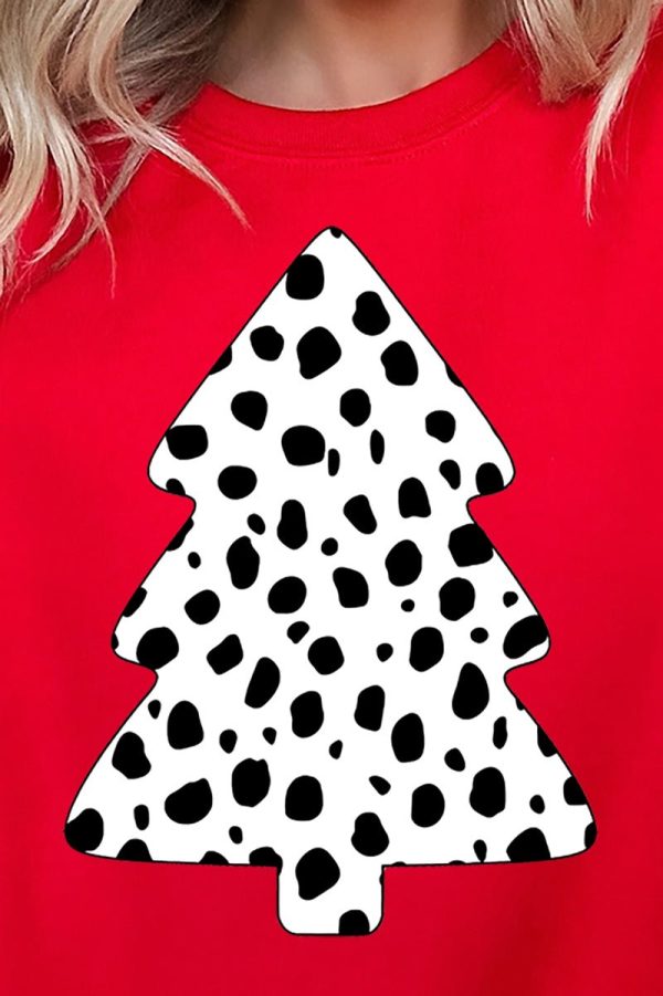 Dalmatian Spots Christmas Tree Unisex NuBlend Crew Sweatshirt on Sale - Image 2