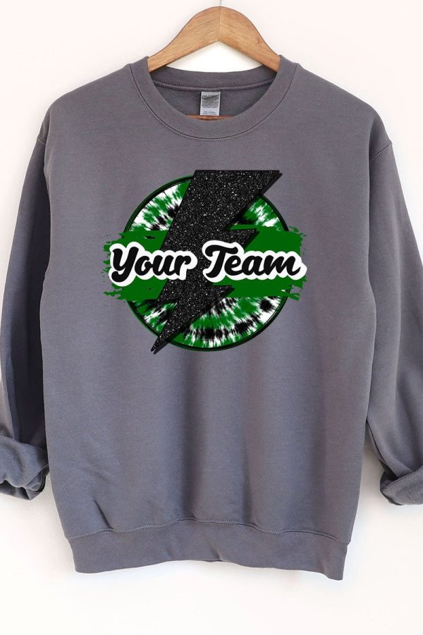 Tie Dye Bolt Green And Black Unisex NuBlend Crew Sweatshirt Online now