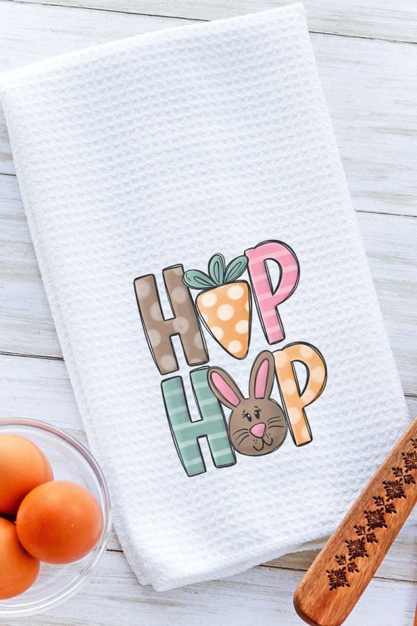 Hip Hop Easter Doodle Waffle Kitchen Towel Online Sale