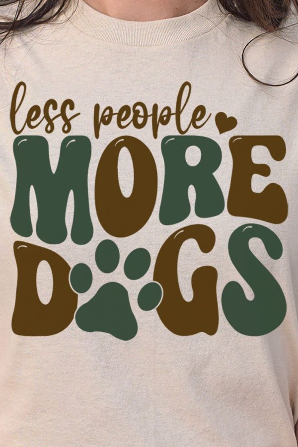 Less People More Dogs Short Sleeve Relaxed Fit T-Shirt Online now - Image 2