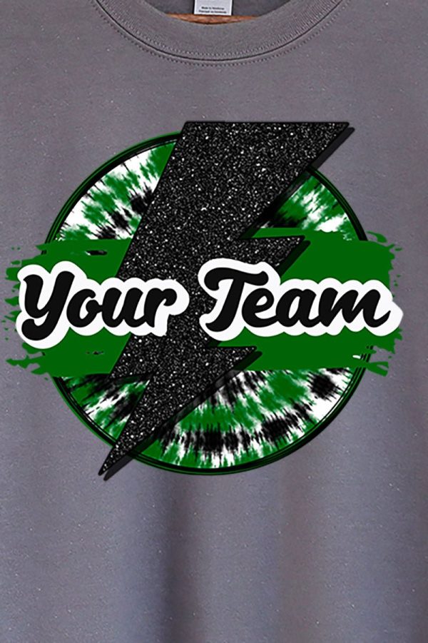Tie Dye Bolt Green And Black Unisex NuBlend Crew Sweatshirt Online now - Image 2