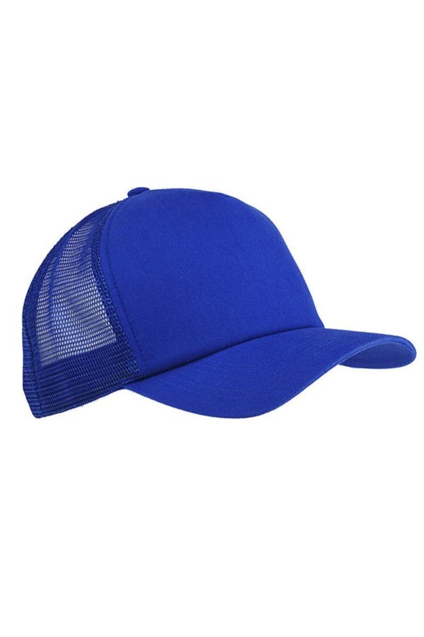 Distressed Softball Heart Twill Front Mesh Trucker Cap Fashion - Image 4