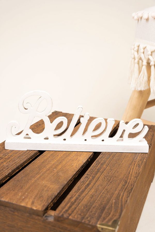 25% OFF! 5 x 10  Believe  Cut-Out Word Tabletop Sign Online Sale