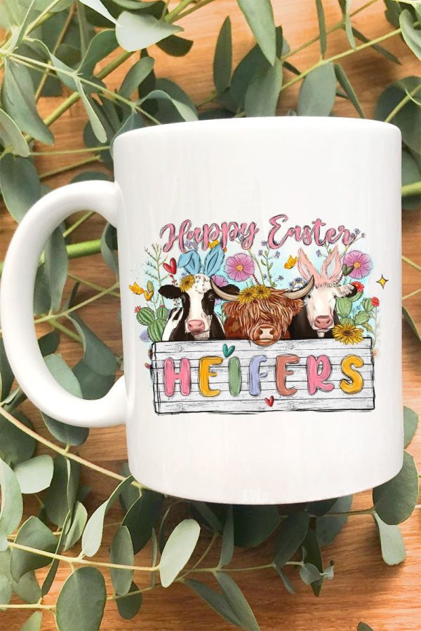 Cows Happy Easter Heifers White Mug Hot on Sale