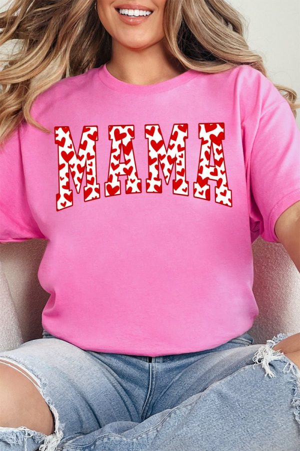All The Hearts Mama Red Short Sleeve Relaxed Fit T-Shirt Hot on Sale